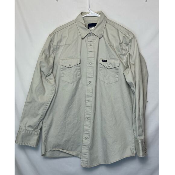 Wrangler Mens XLT Tan Retro Premium Long Sleeve Snap Front Shirt MS713ST Western - Picture 1 of 6